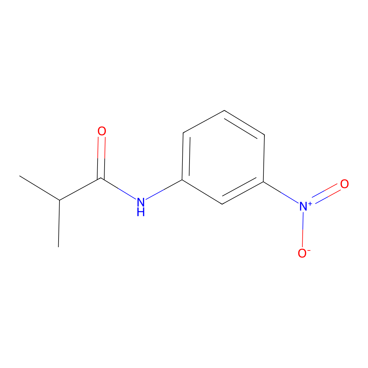2-methyl-N-(3-nitrophenyl)propanamide molecular structure, CAS 5434-53-7