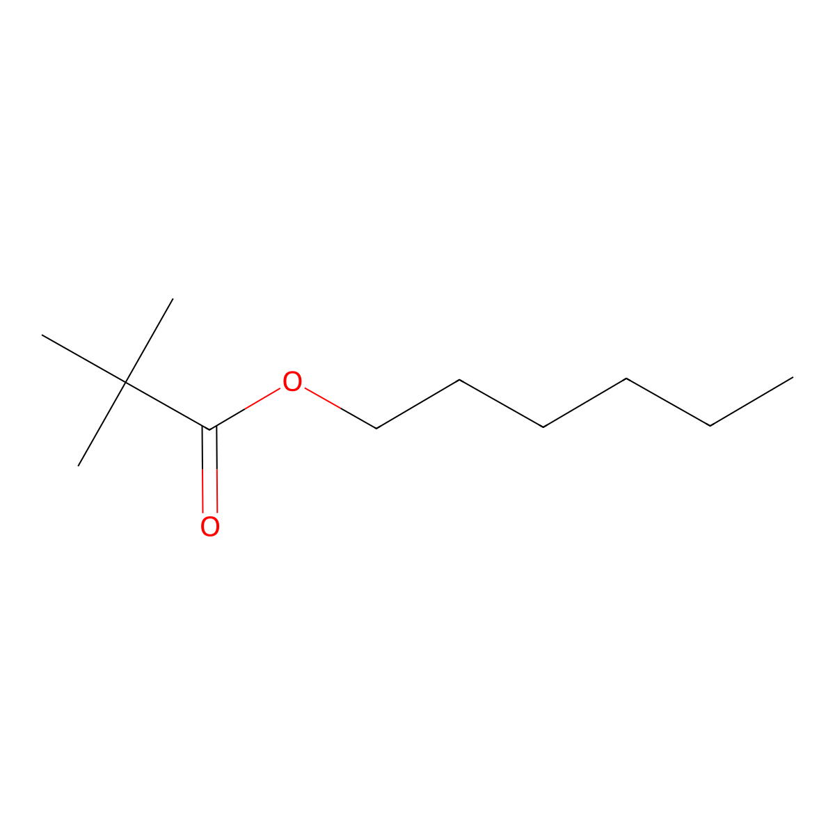 Hexyl pivalate molecular structure, CAS 5434-57-1