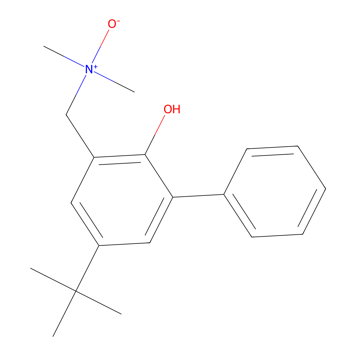 5-Tert-butyl-3-[(dimethylnitroryl)methyl]biphenyl-2-ol molecular structure, CAS 5434-59-3