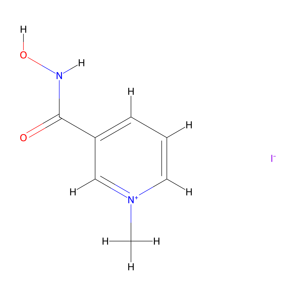 3-Hydroxycarbamoyl-1-methylpyridinium iodide molecular structure, CAS 5434-60-6