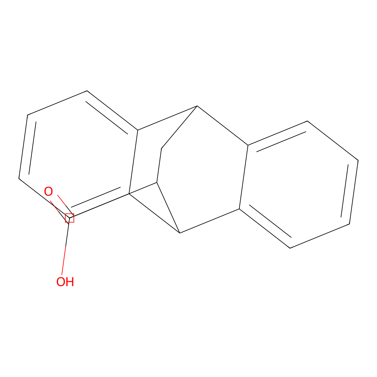 Tetracyclo(6.6.2.0^(2,7).0^(9,14))hexadeca-2,4,6,9,11,13-hexaene-15-carboxylic acid molecular structure, CAS 5434-63-9