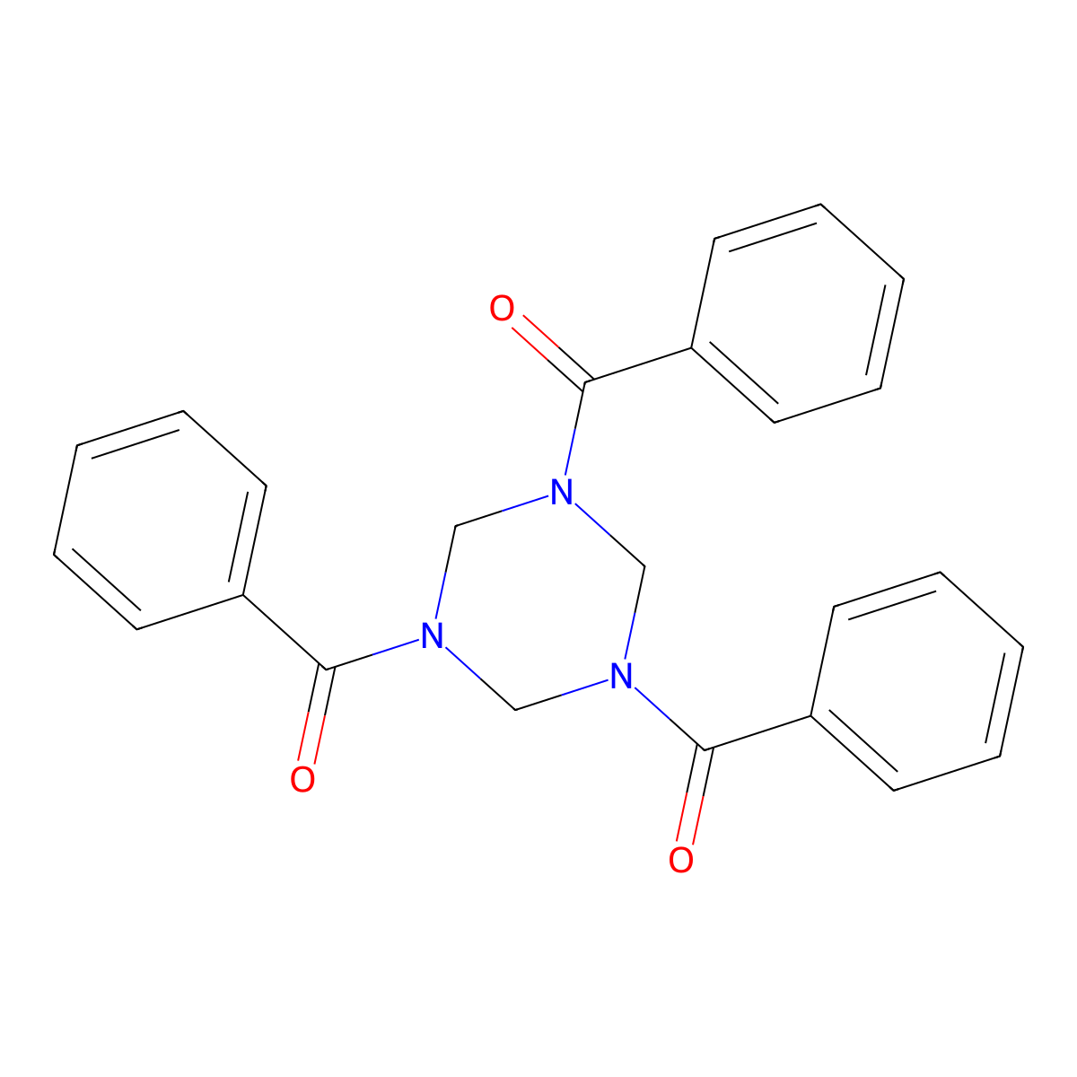 1,3,5-Tribenzoyl-1,3,5-triazinane molecular structure, CAS 5434-82-2