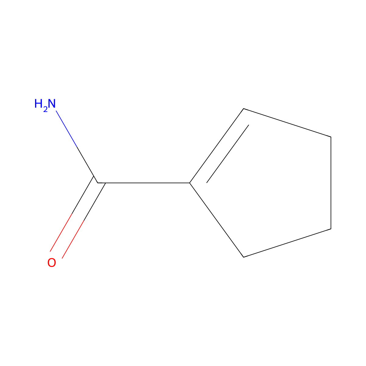 Cyclopent-1-ene-1-carboxamide molecular structure, CAS 5434-85-5