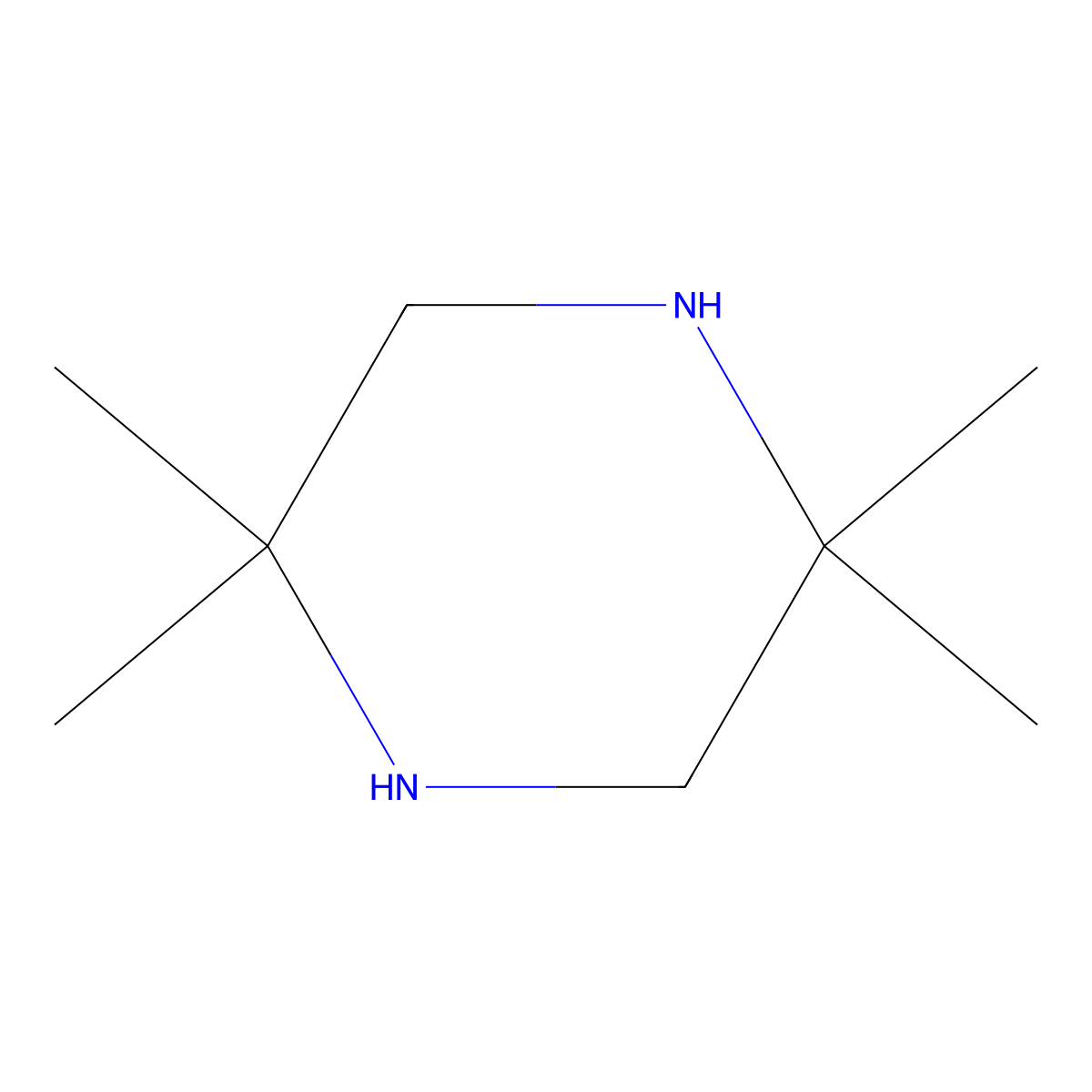 2,2,5,5-Tetramethylpiperazine molecular structure, CAS 5434-90-2