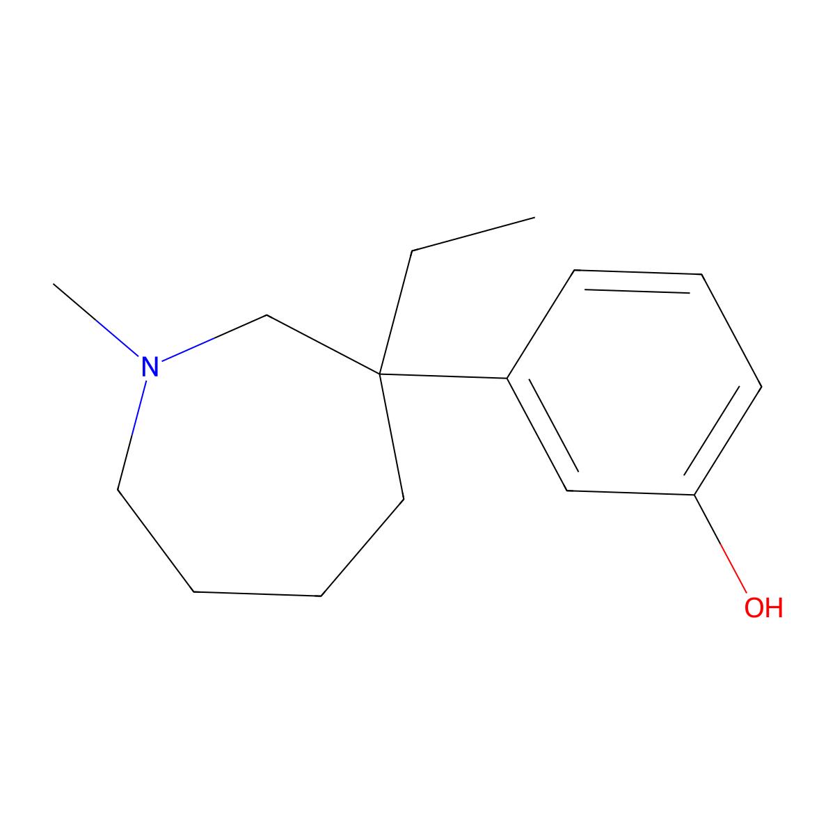 Meptazinol molecular structure, CAS 54340-58-8