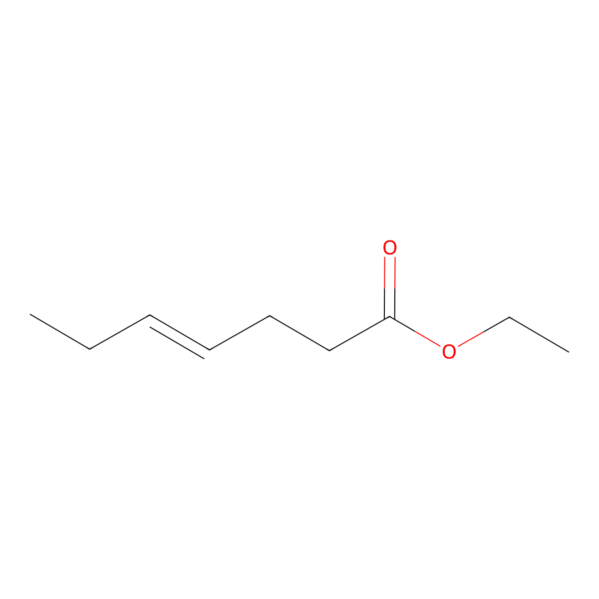 4-Heptenoic acid, ethyl ester, (E)- molecular structure, CAS 54340-70-4