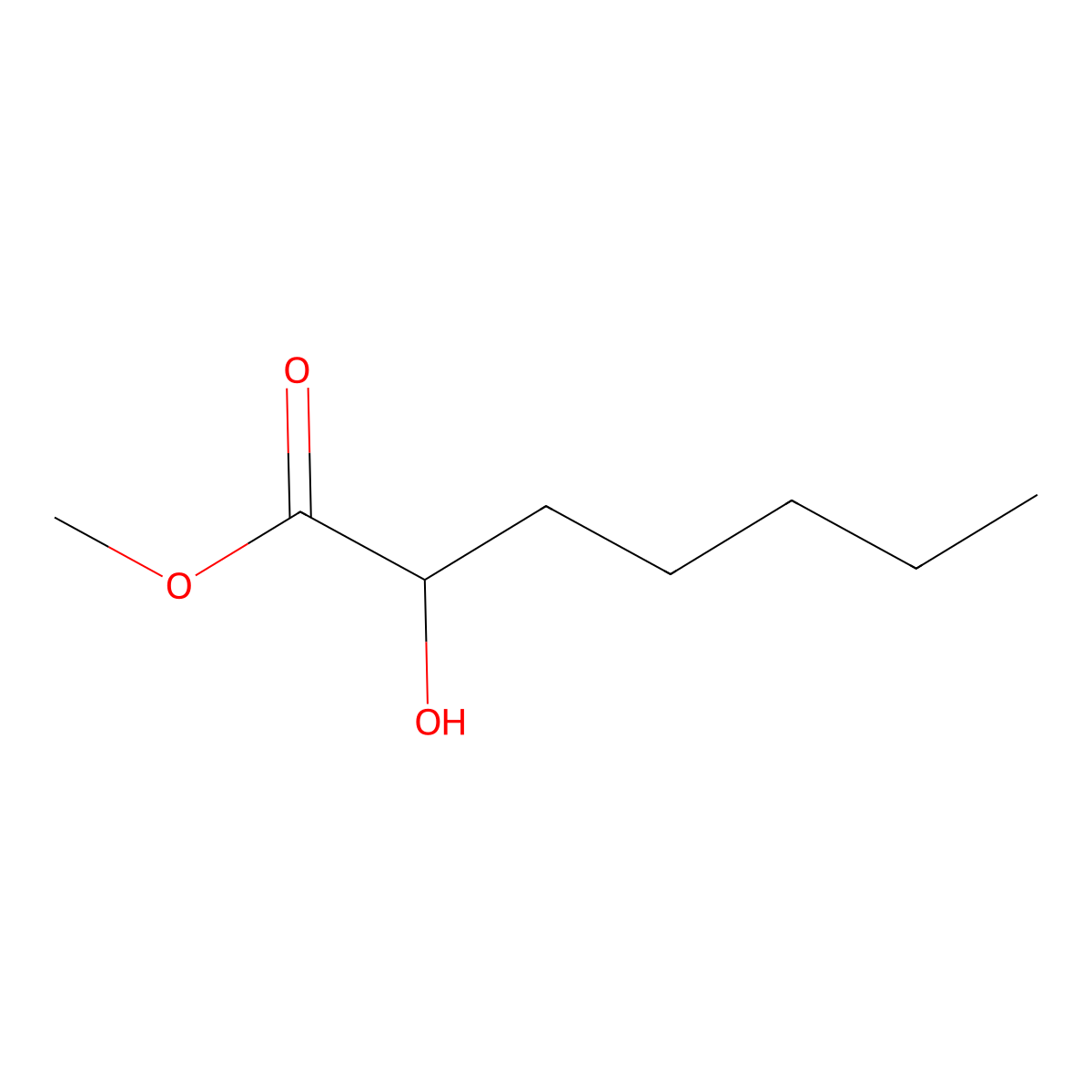 Methyl 2-hydroxyheptanoate molecular structure, CAS 54340-91-9