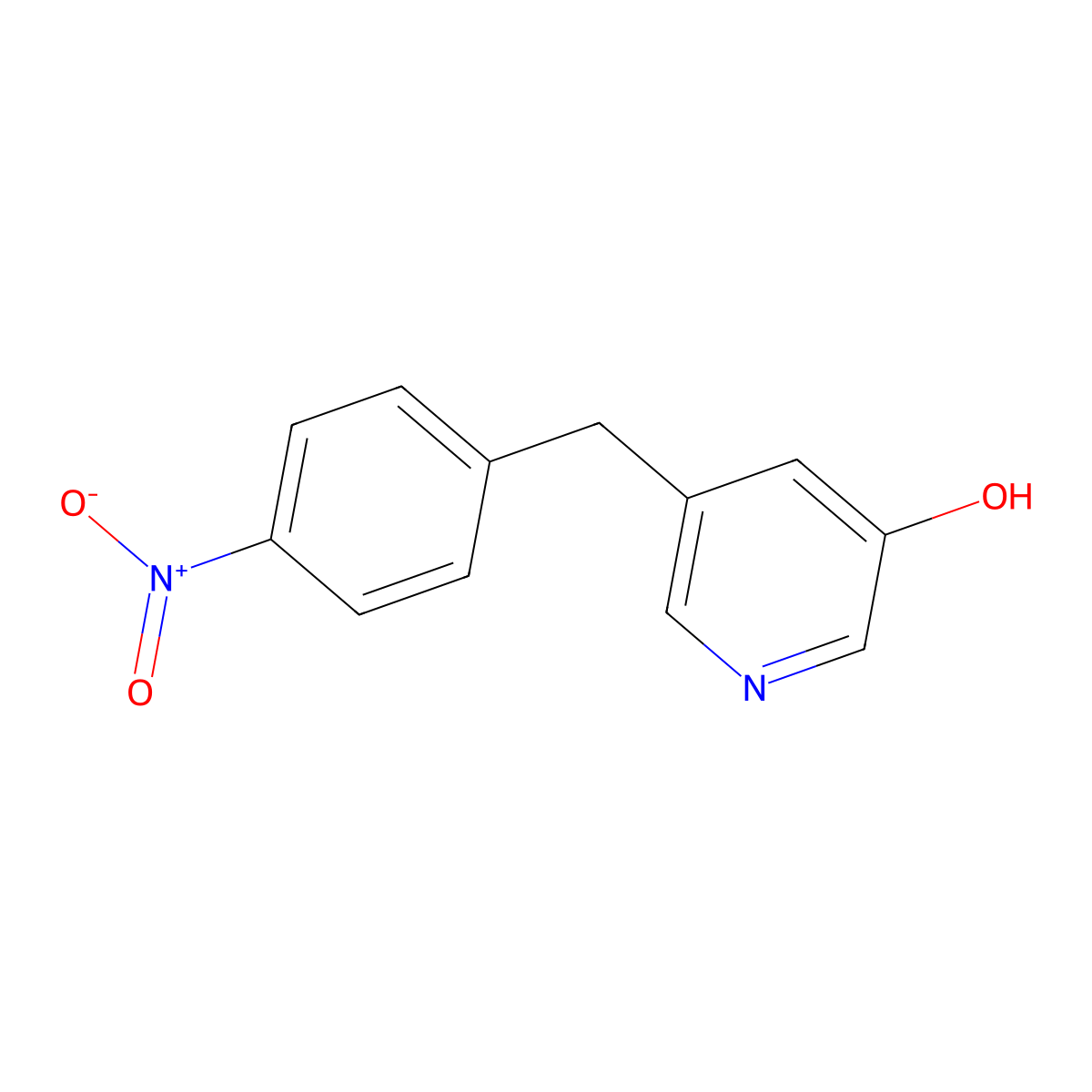 5-[(4-Nitrophenyl)methyl]pyridin-3-ol molecular structure, CAS 54342-53-9
