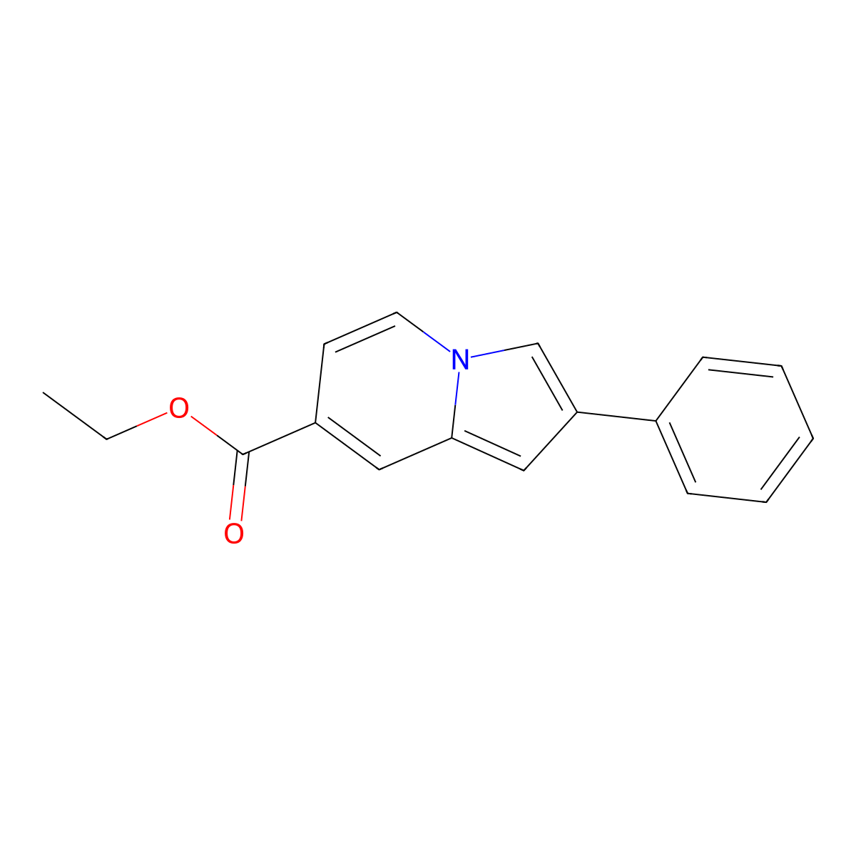 7-Indolizinecarboxylic acid, 2-phenyl-, ethyl ester molecular structure, CAS 54342-85-7