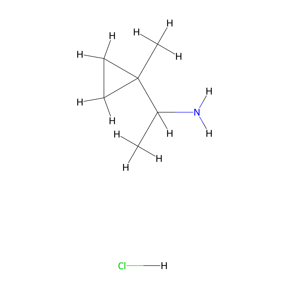 1-(1-Methylcyclopropyl)ethan-1-amine hydrochloride molecular structure, CAS 54343-93-0