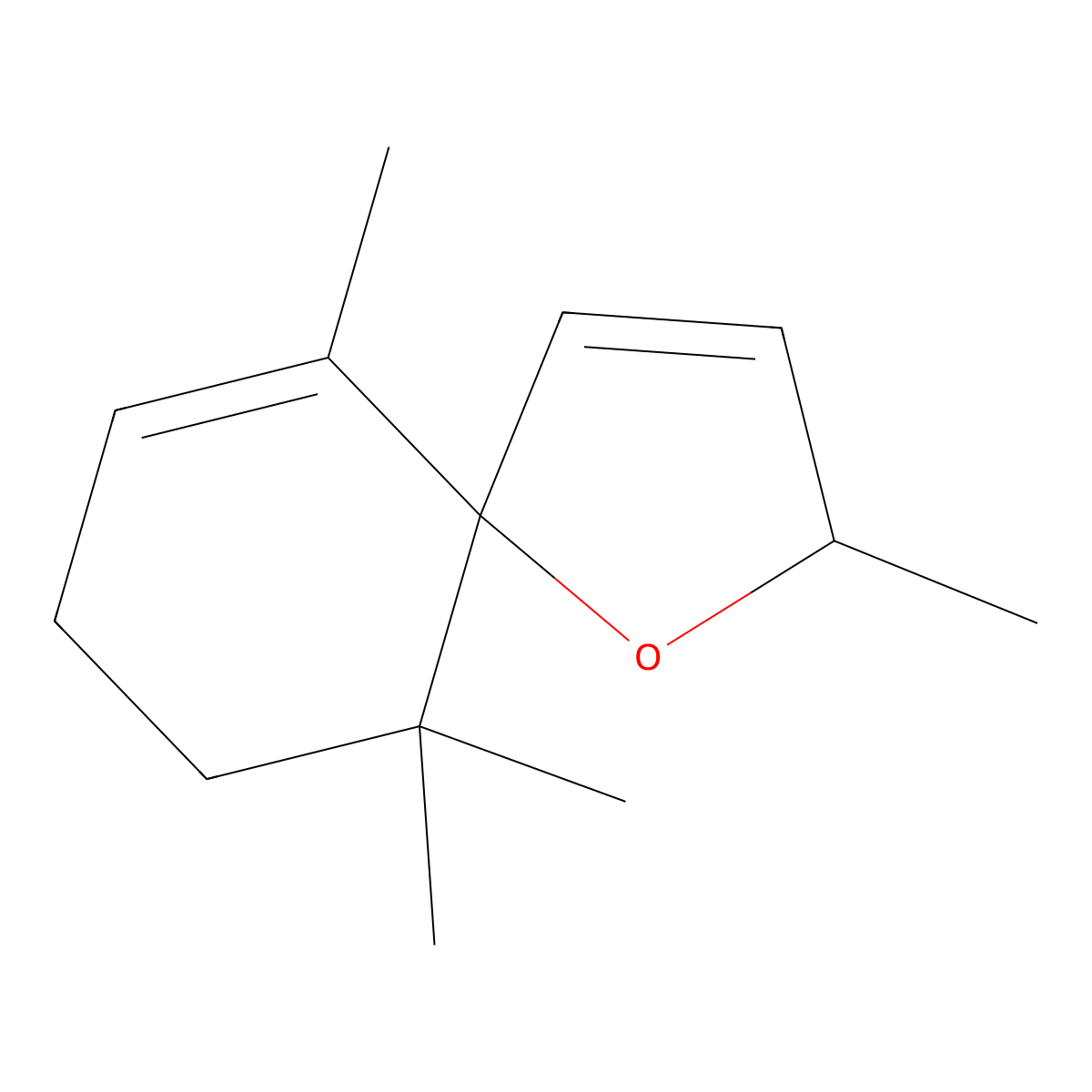 1-Oxaspiro(4.5)deca-3,6-diene, 2,6,10,10-tetramethyl- molecular structure, CAS 54344-61-5
