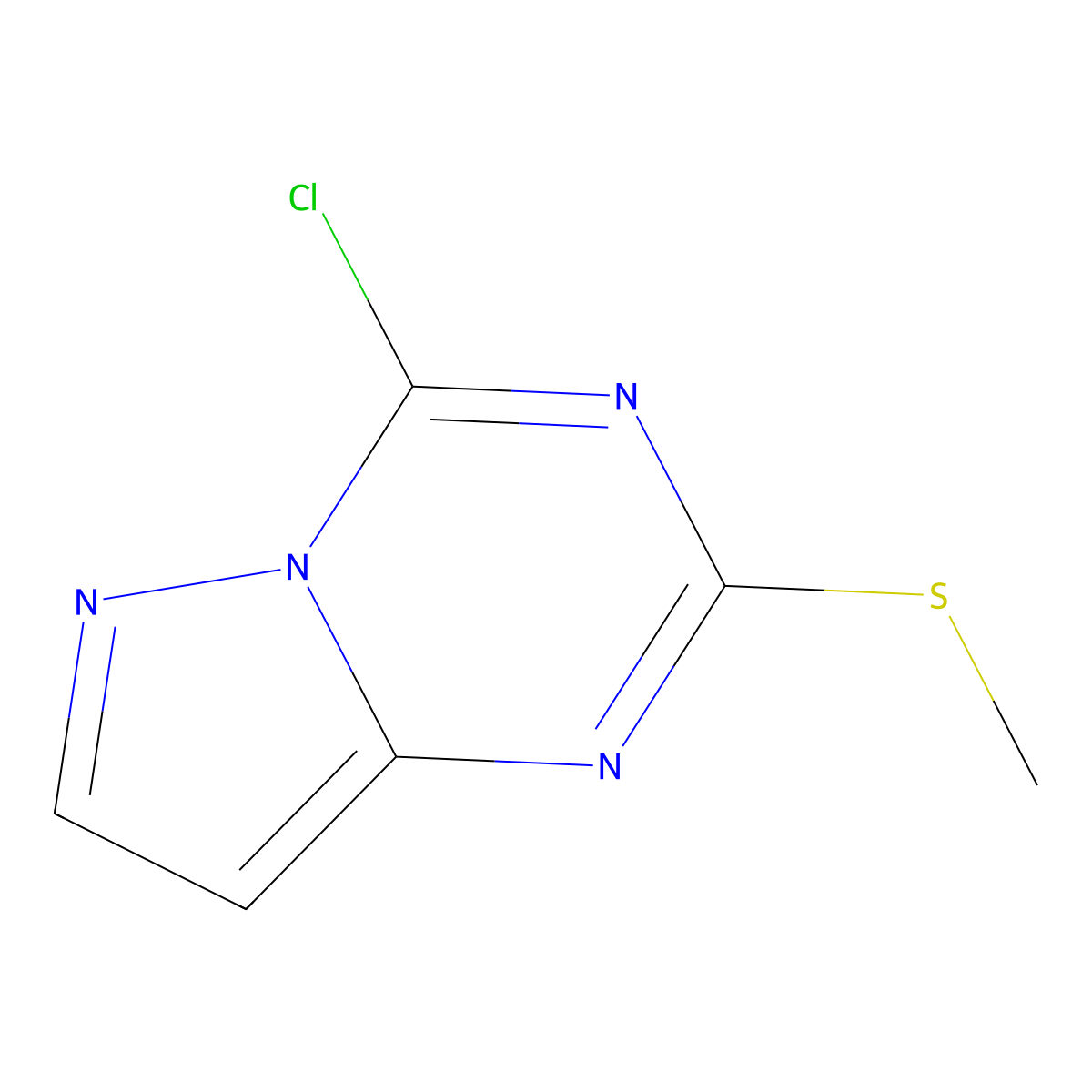 4-Chloro-2-(methylthio)pyrazolo[1,5-a][1,3,5]triazine molecular structure, CAS 54346-19-9