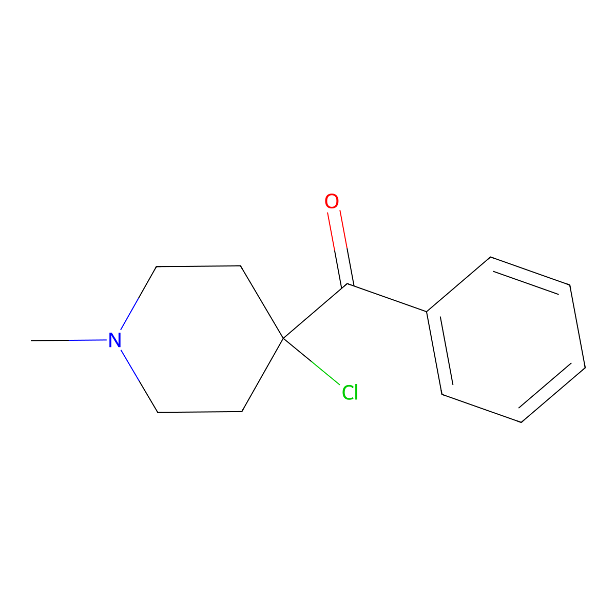 (4-Chloro-1-methylpiperidin-4-yl)-phenylmethanone molecular structure, CAS 5435-17-6