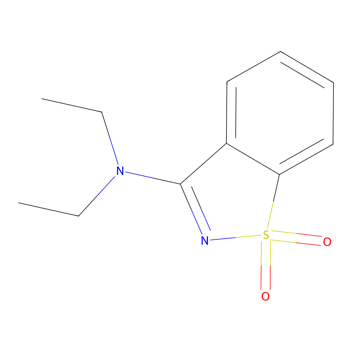 1,2-Benzisothiazol-3-amine, n,n-diethyl-, 1,1-dioxide molecular structure, CAS 5435-30-3