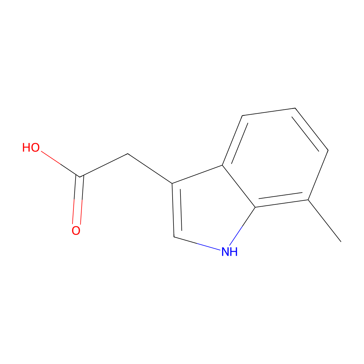 2-(7-methyl-1H-indol-3-yl)acetic acid molecular structure, CAS 5435-36-9