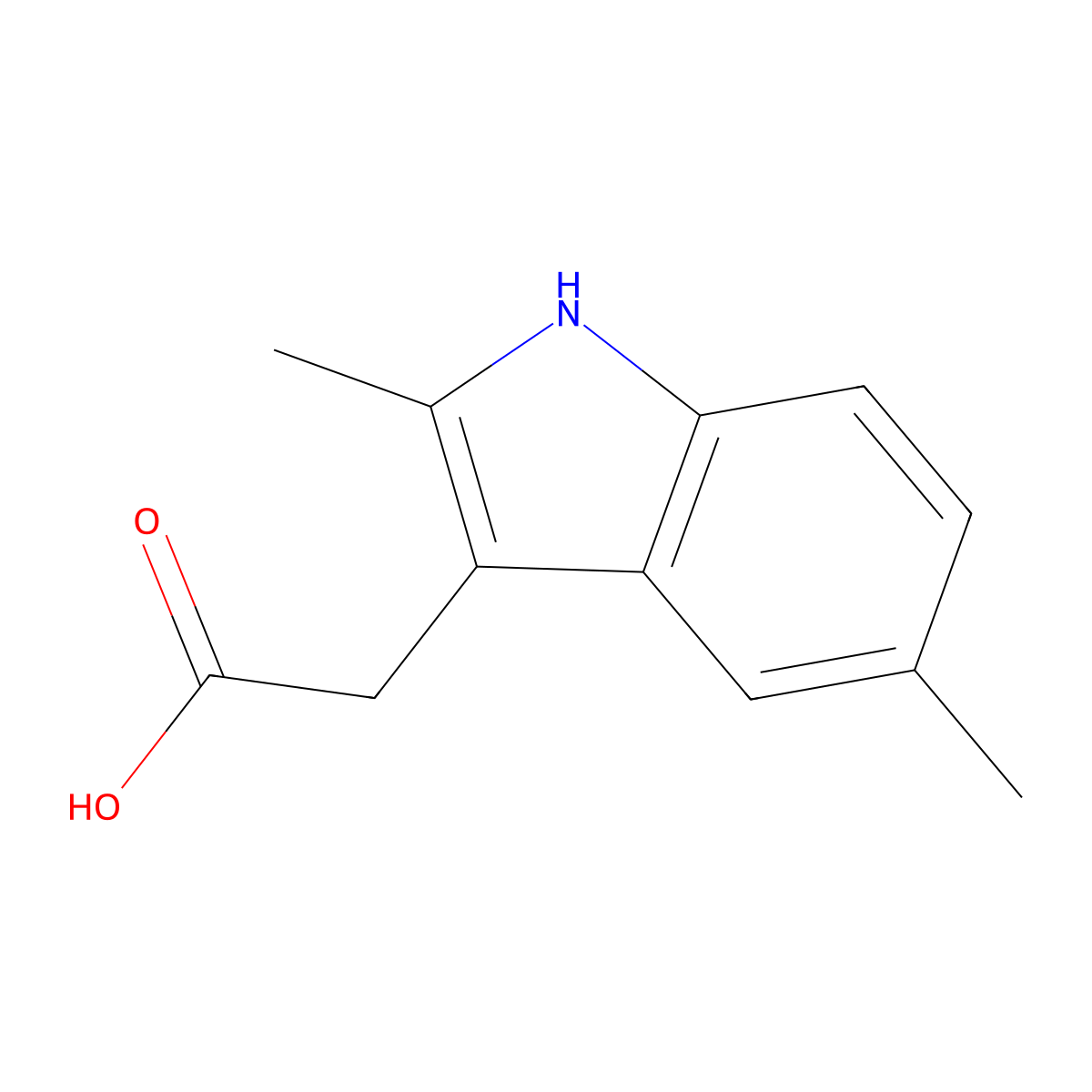 2-(2,5-dimethyl-1H-indol-3-yl)acetic acid molecular structure, CAS 5435-40-5