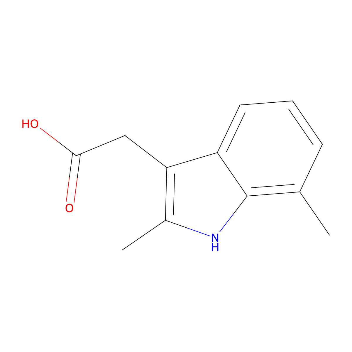 (2,7-Dimethyl-1H-indol-3-yl)-acetic acid molecular structure, CAS 5435-41-6