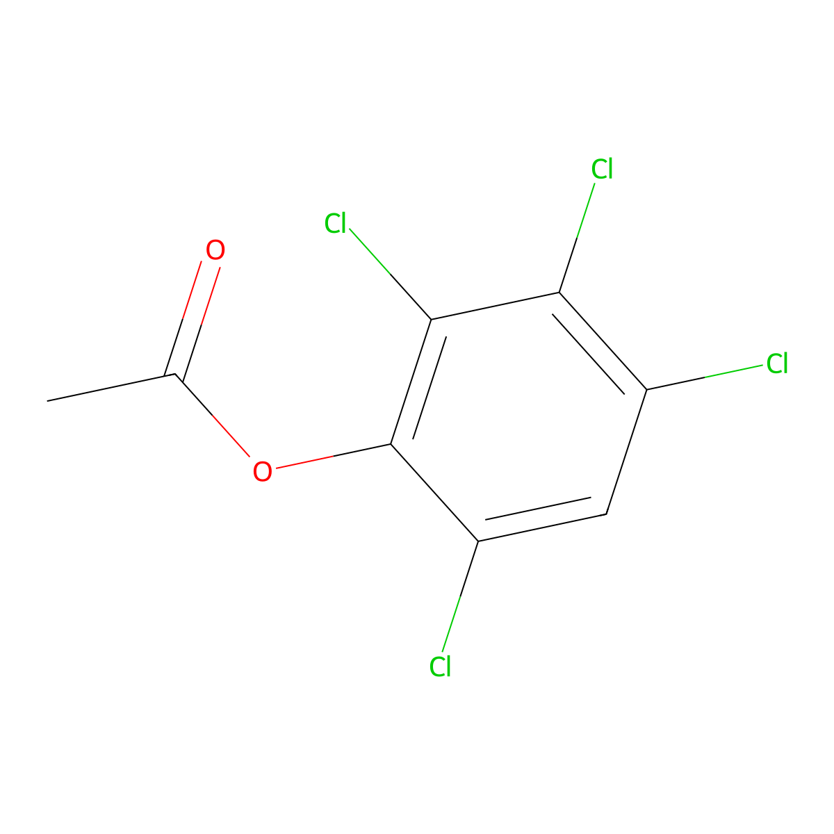 2,3,4,6-Tetrachlorophenyl acetate molecular structure, CAS 5435-60-9