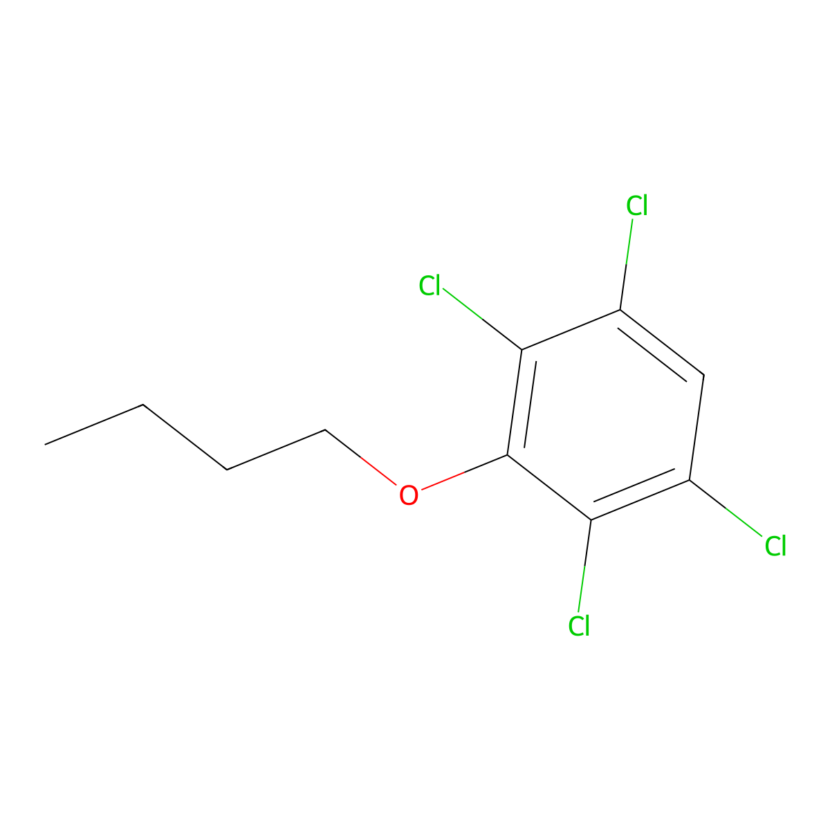 3-Butoxy-1,2,4,5-tetrachlorobenzene molecular structure, CAS 5435-67-6