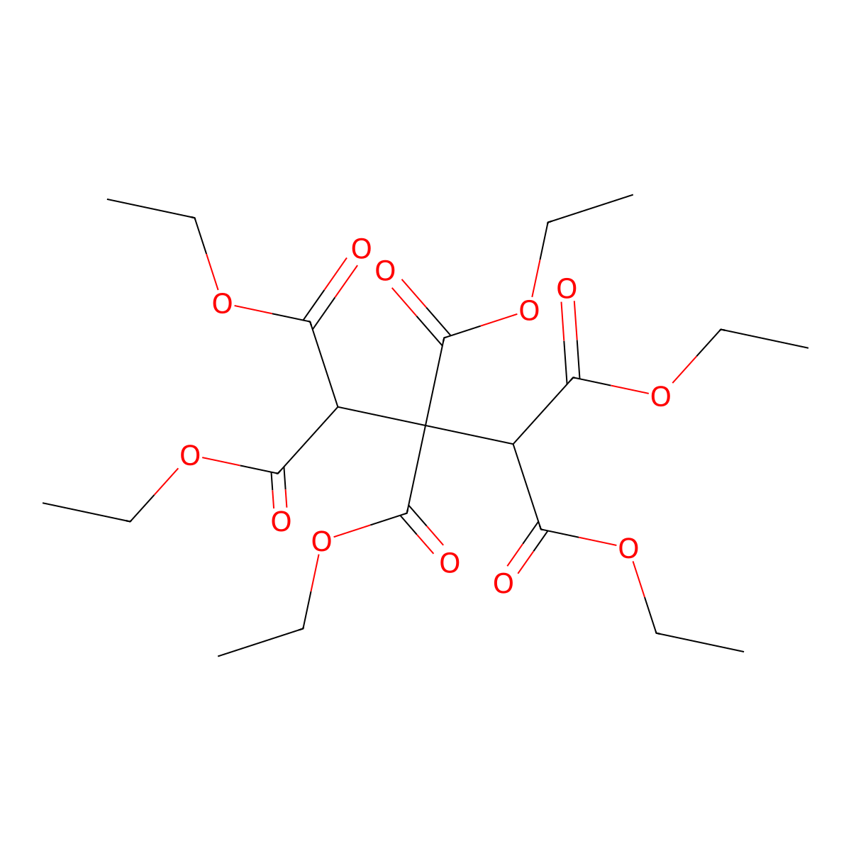 Hexaethyl 1,1,2,2,3,3-propanehexacarboxylate molecular structure, CAS 5435-96-1