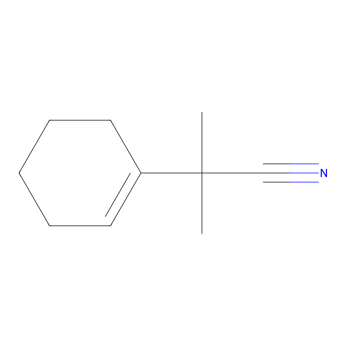 2-(Cyclohex-1-en-1-yl)-2-methylpropanenitrile molecular structure, CAS 54353-80-9