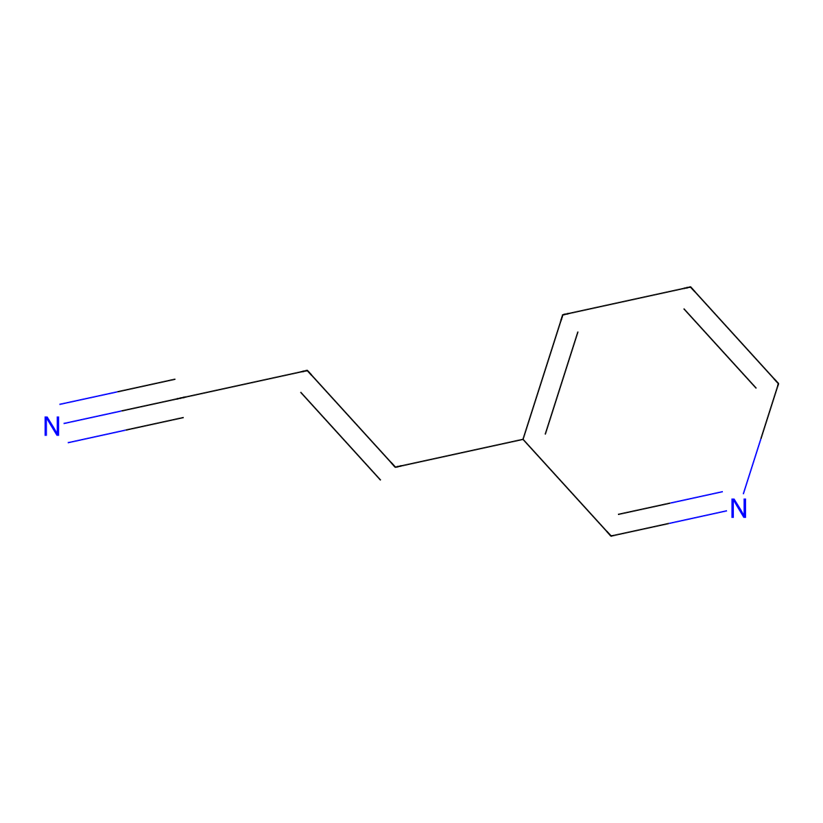 3-(Pyridin-3-yl)prop-2-enenitrile molecular structure, CAS 54356-27-3