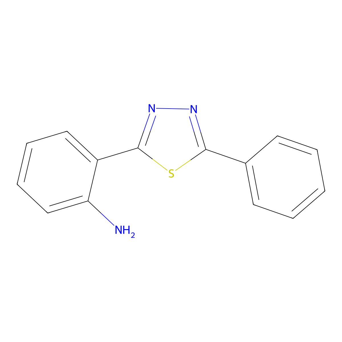 2-(5-Phenyl-1,3,4-thiadiazol-2-yl)aniline molecular structure, CAS 54359-56-7