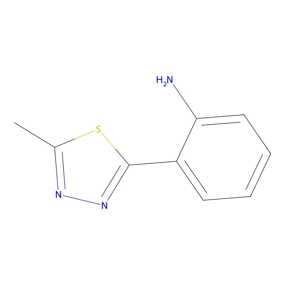 2-(5-Methyl-1,3,4-thiadiazol-2-yl)aniline molecular structure, CAS 54359-59-0