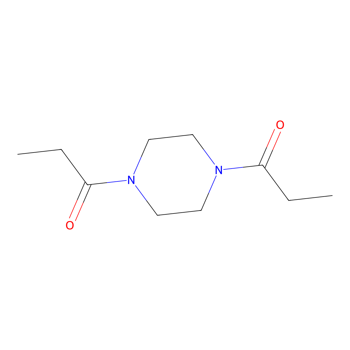 1,4-Dipropionylpiperazine molecular structure, CAS 5436-89-5
