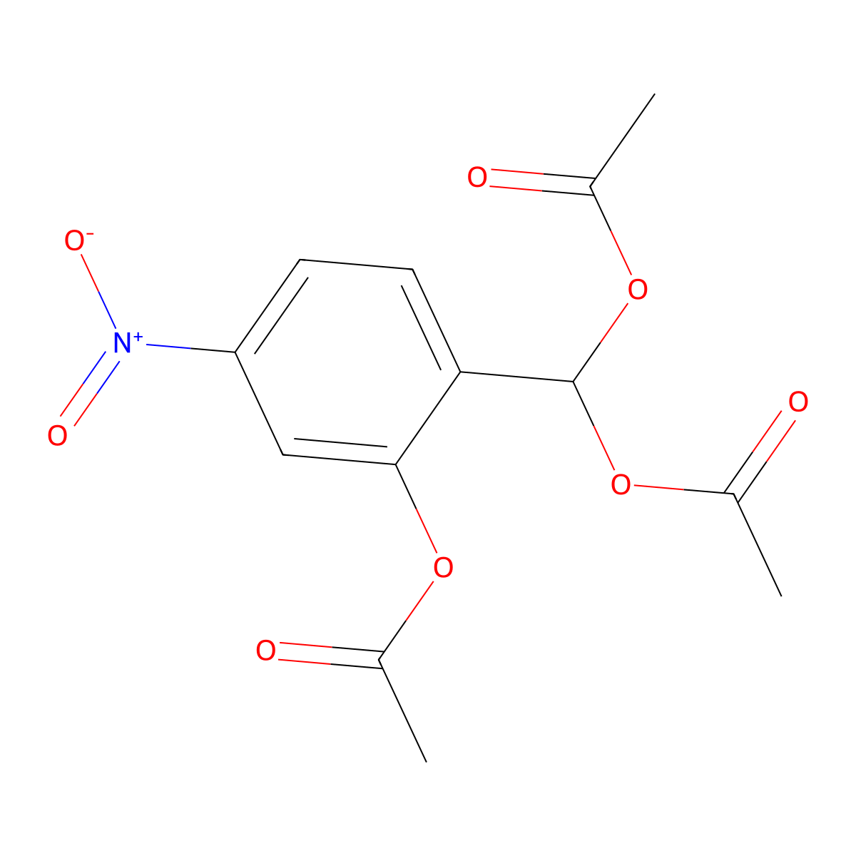 2-Acetoxy-4-nitro-benzaldiacetate molecular structure, CAS 54362-25-3