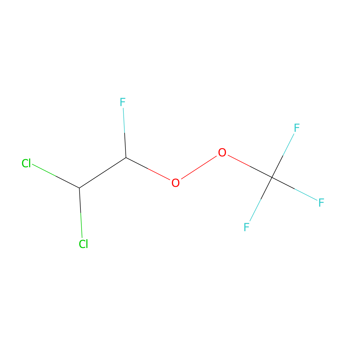 1,1-Dichloro-2-fluoro-2-[(trifluoromethyl)peroxy]ethane molecular structure, CAS 54362-36-6