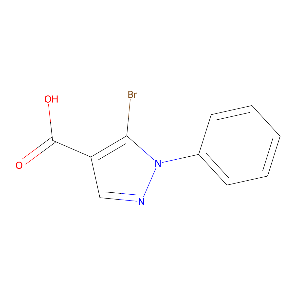 5-bromo-1-phenyl-1H-pyrazole-4-carboxylic acid molecular structure, CAS 54367-65-6