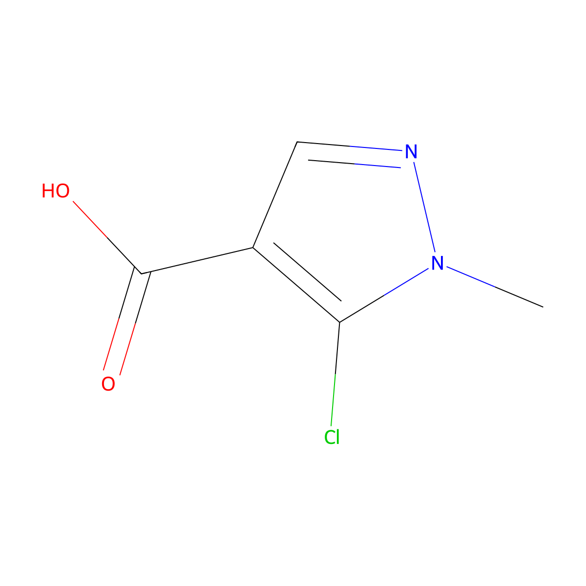 5-Chloro-1-methyl-1H-pyrazole-4-carboxylic acid molecular structure, CAS 54367-66-7