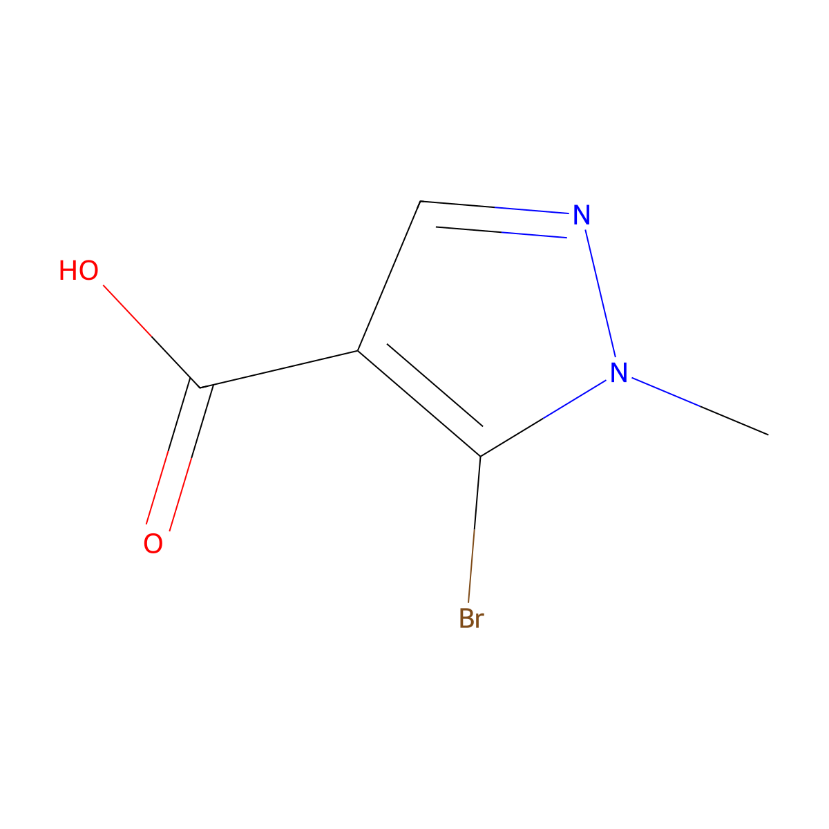5-bromo-1-methyl-1H-pyrazole-4-carboxylic acid molecular structure, CAS 54367-67-8