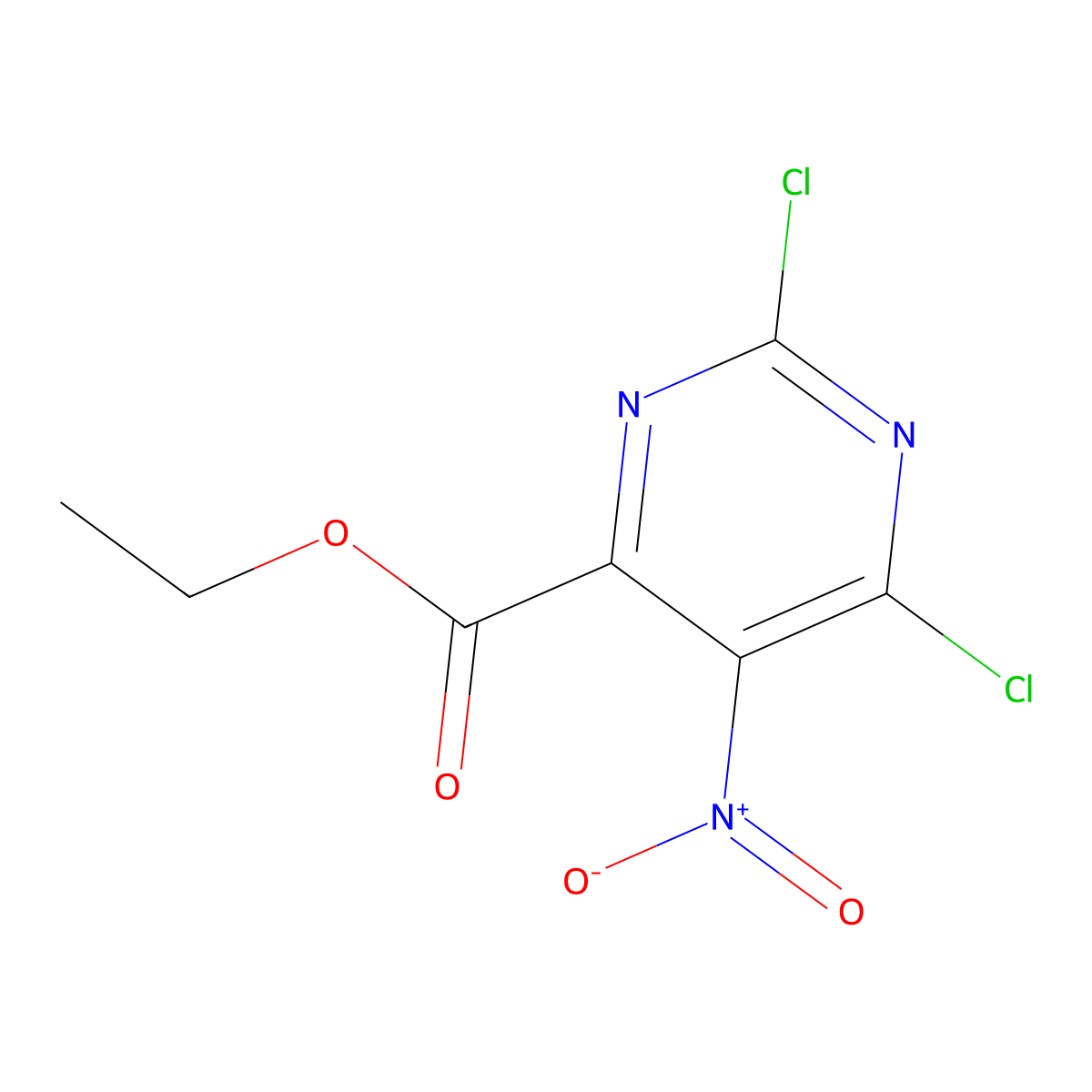 Ethyl 2,6-dichloro-5-nitropyrimidine-4-carboxylate molecular structure, CAS 54368-61-5