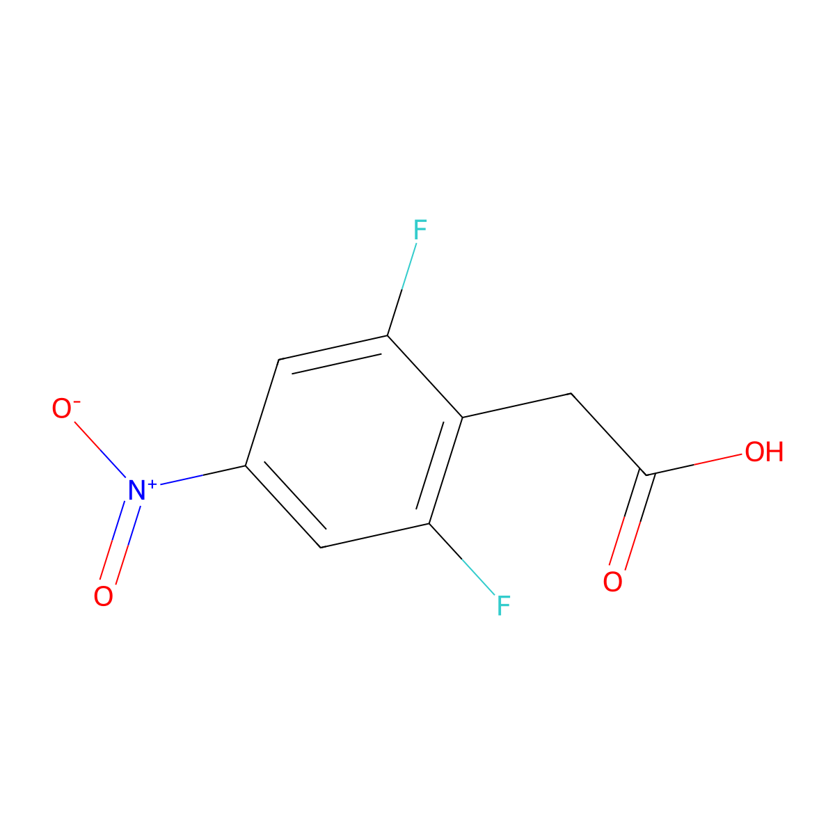 2-(2,6-Difluoro-4-nitrophenyl)acetic acid molecular structure, CAS 543683-36-9