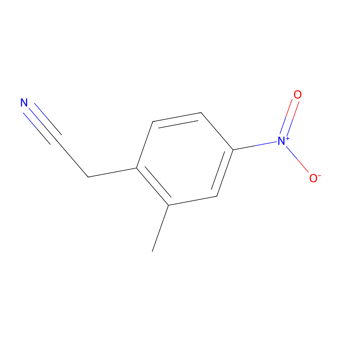 2-(2-Methyl-4-nitrophenyl)acetonitrile molecular structure, CAS 543683-45-0