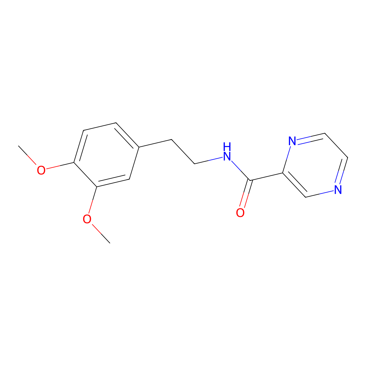 N-[2-(3,4-dimethoxyphenyl)ethyl]pyrazine-2-carboxamide molecular structure, CAS 543685-45-6