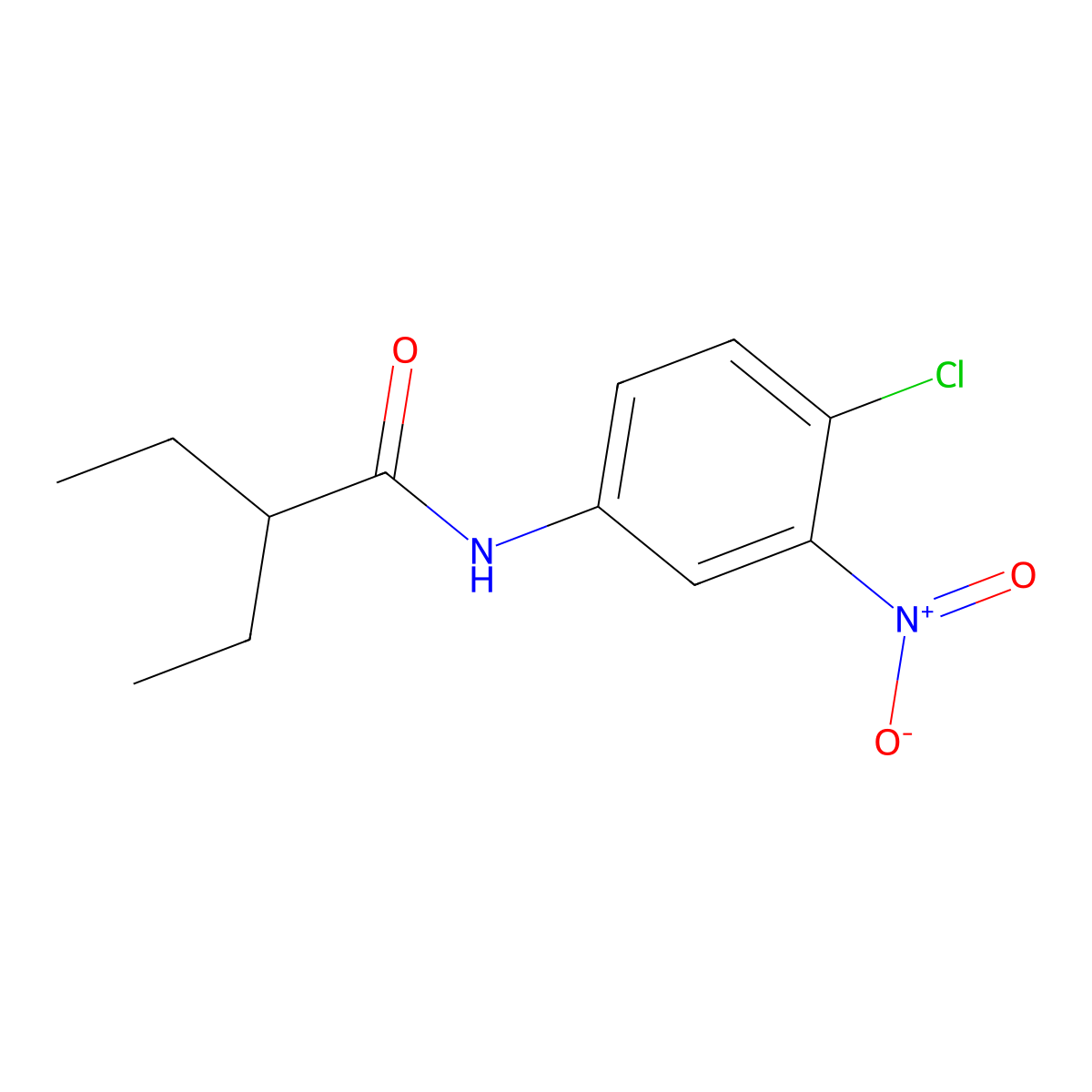 N-(4-chloro-3-nitrophenyl)-2-ethylbutanamide molecular structure, CAS 543685-77-4