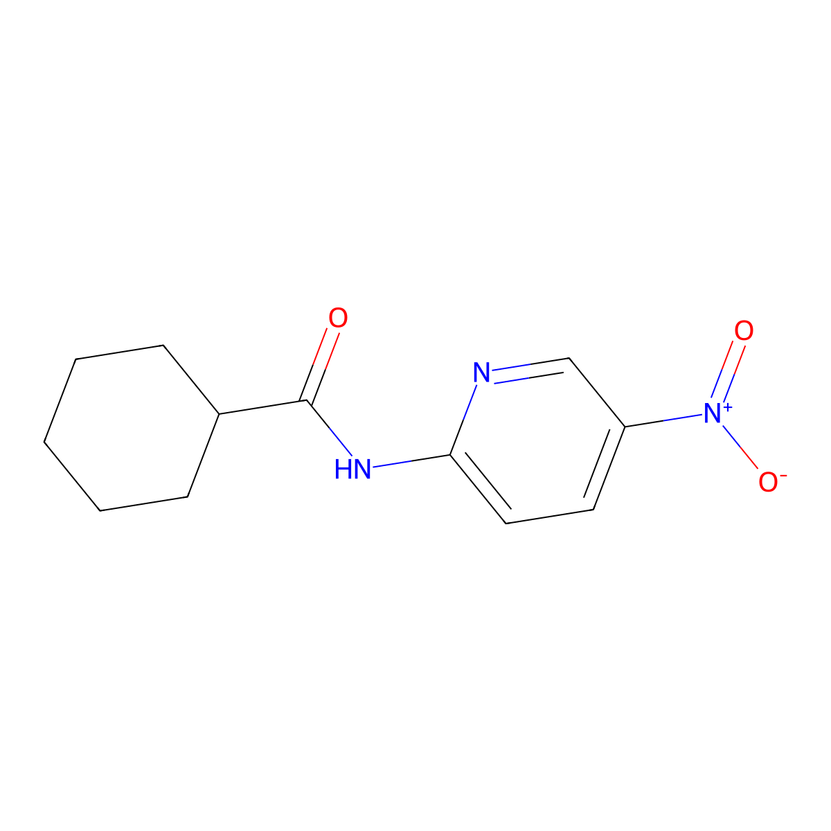 N-(5-nitropyridin-2-yl)cyclohexanecarboxamide molecular structure, CAS 543686-13-1