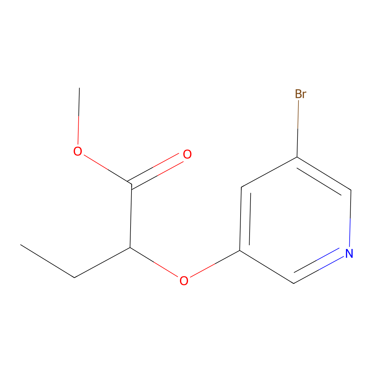 2-(5-Bromo-pyridin-3-yloxy)-butyric acid methyl ester molecular structure, CAS 543690-68-2