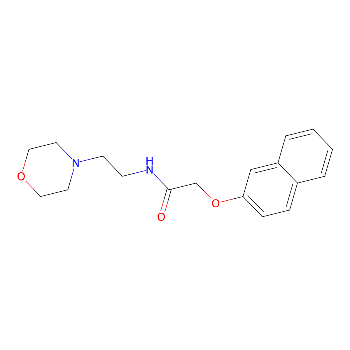 N-(2-morpholin-4-ylethyl)-2-naphthalen-2-yloxyacetamide molecular structure, CAS 543692-83-7