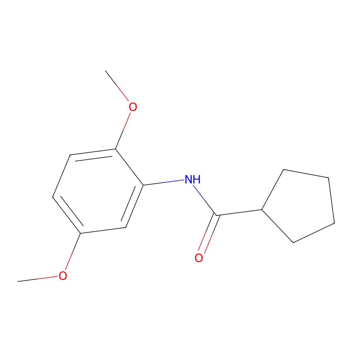 N-(2,5-dimethoxyphenyl)cyclopentanecarboxamide molecular structure, CAS 543693-45-4