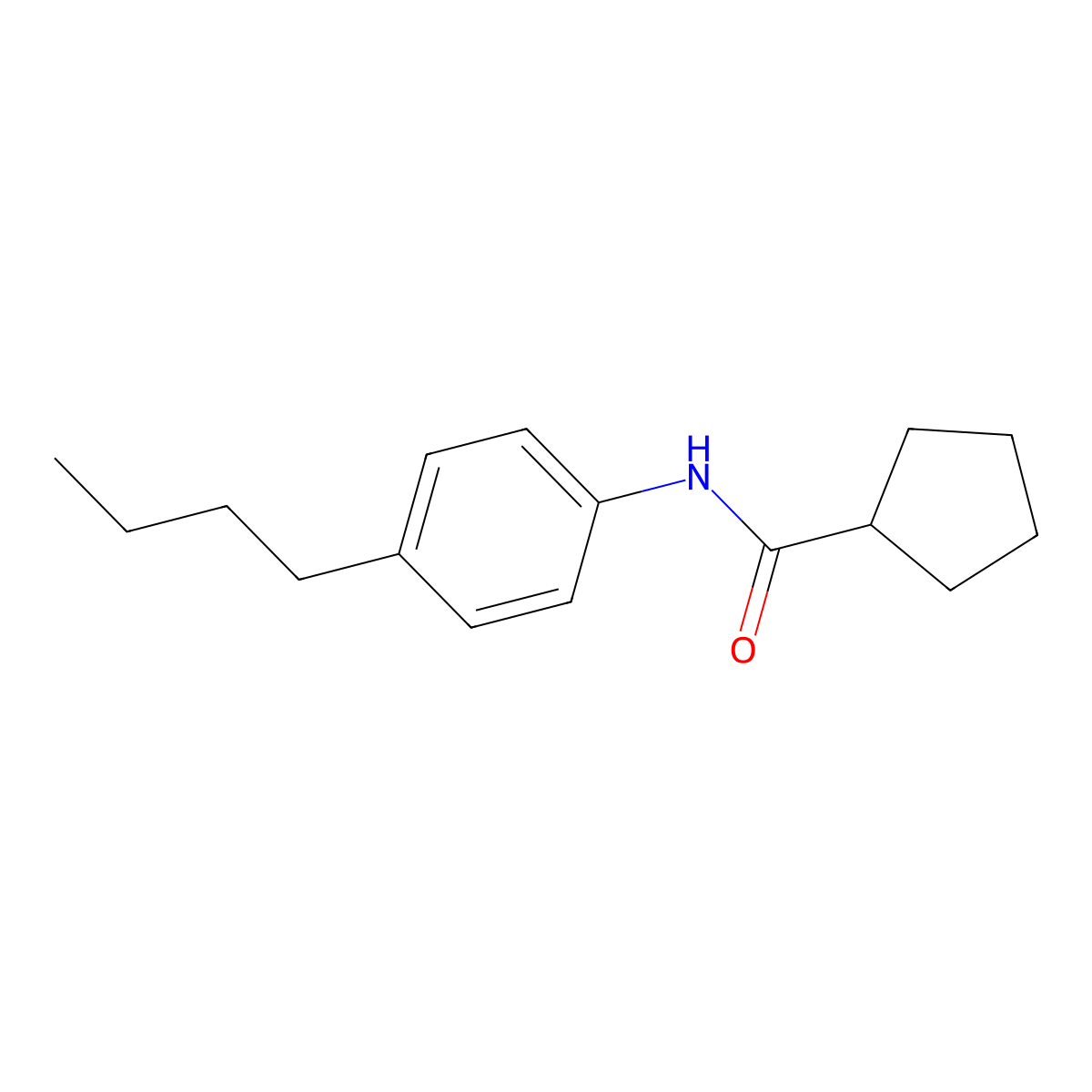 N-(4-butylphenyl)cyclopentanecarboxamide molecular structure, CAS 543693-63-6
