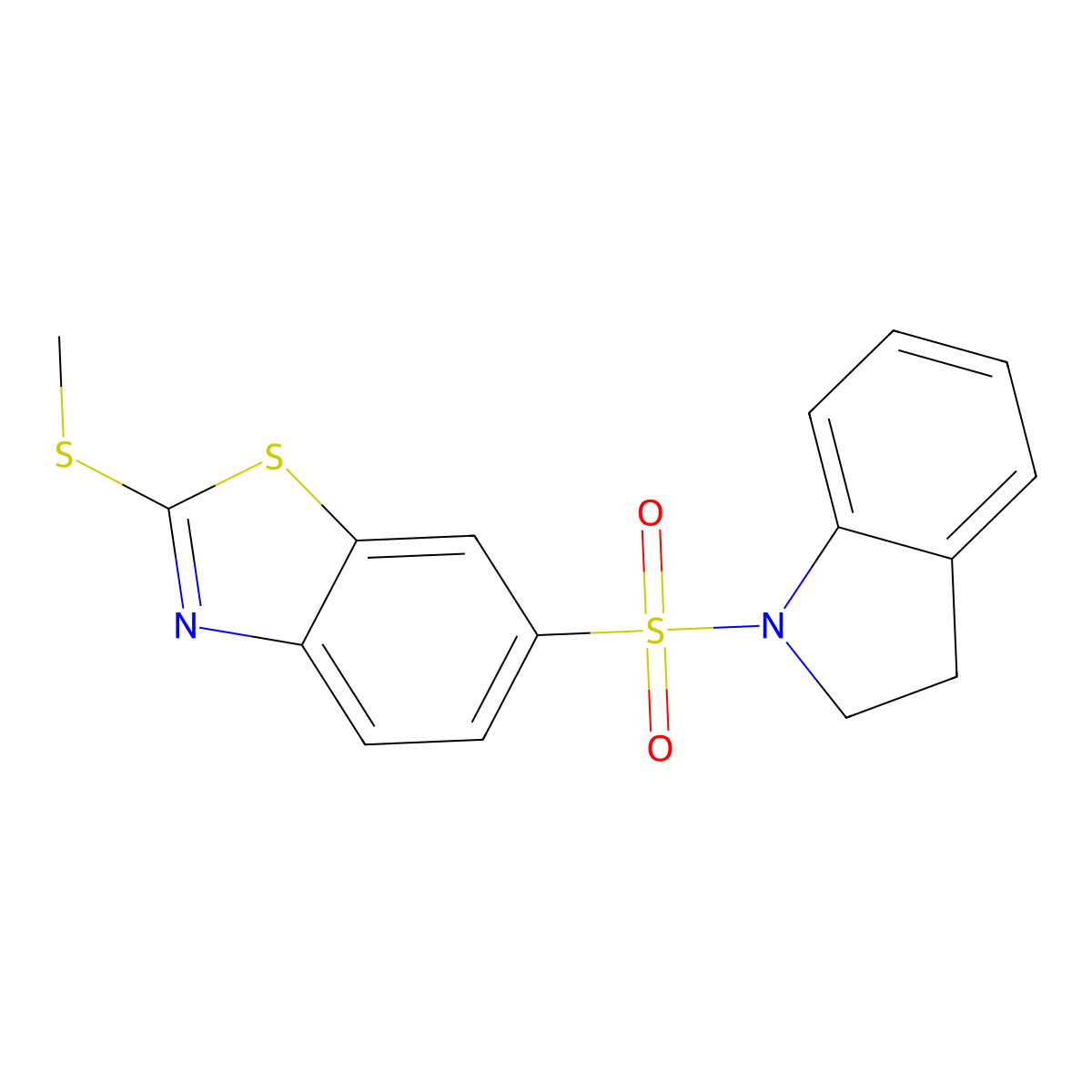 6-(2,3-Dihydroindol-1-ylsulfonyl)-2-methylsulfanyl-1,3-benzothiazole molecular structure, CAS 543694-23-1