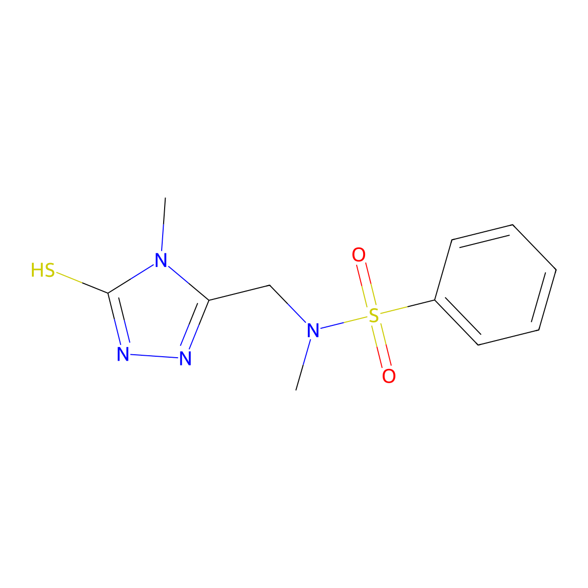 N-[(5-mercapto-4-methyl-4H-1,2,4-triazol-3-yl)methyl]-N-methylbenzenesulfonamide molecular structure, CAS 543694-40-2