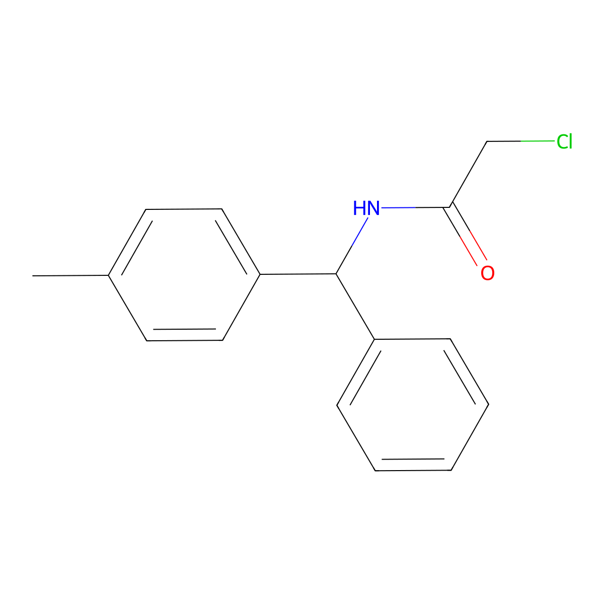 2-chloro-N-[(4-methylphenyl)(phenyl)methyl]acetamide molecular structure, CAS 543694-41-3