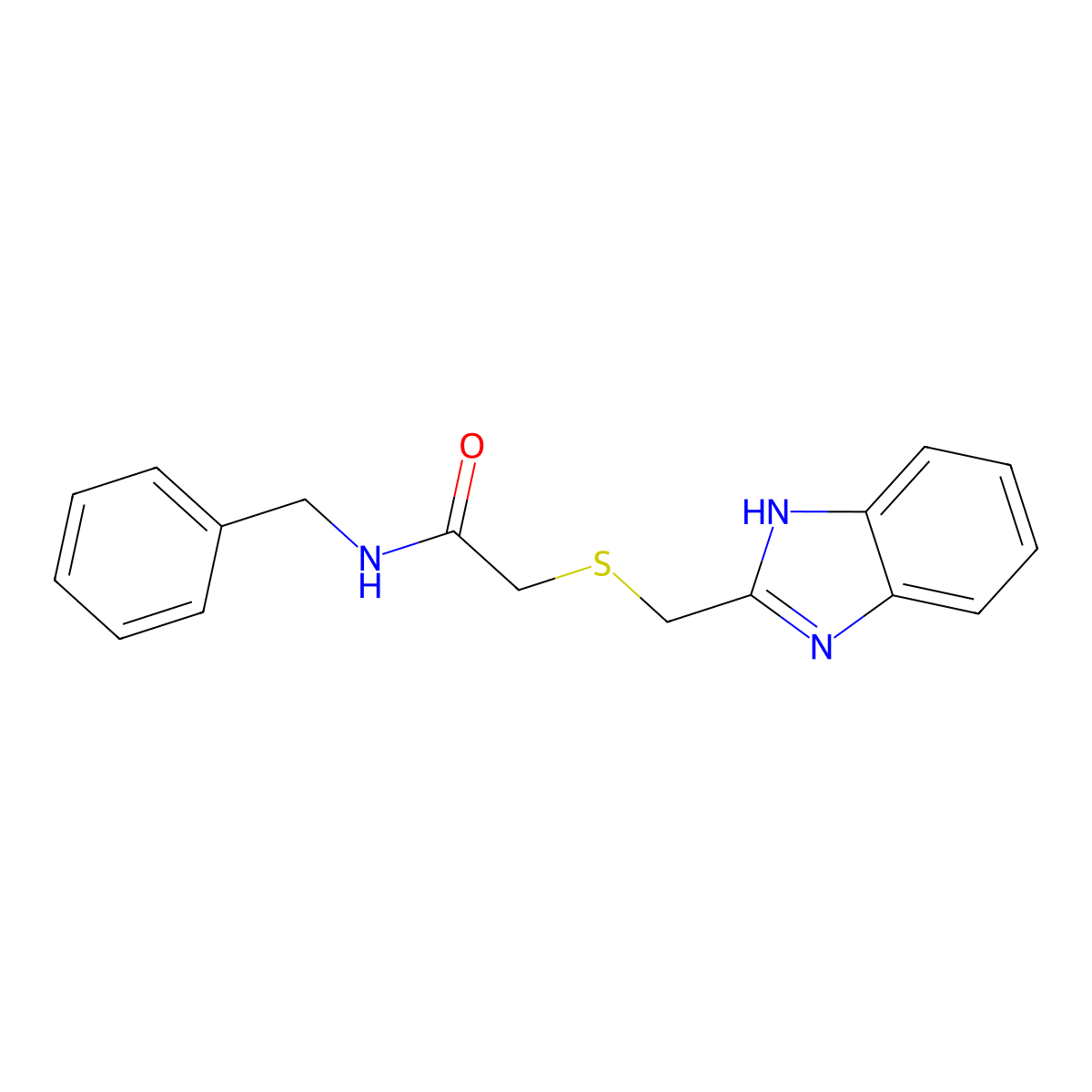 2-(1H-benzimidazol-2-ylmethylsulfanyl)-N-benzylacetamide molecular structure, CAS 543694-52-6