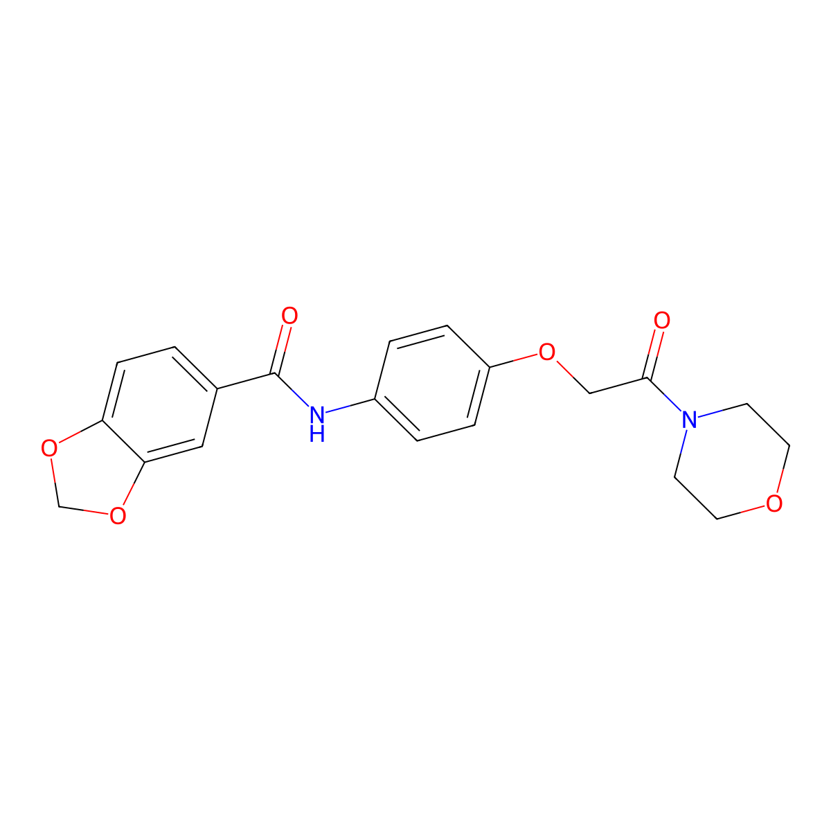 N-[4-(2-morpholin-4-yl-2-oxoethoxy)phenyl]-1,3-benzodioxole-5-carboxamide molecular structure, CAS 543694-57-1