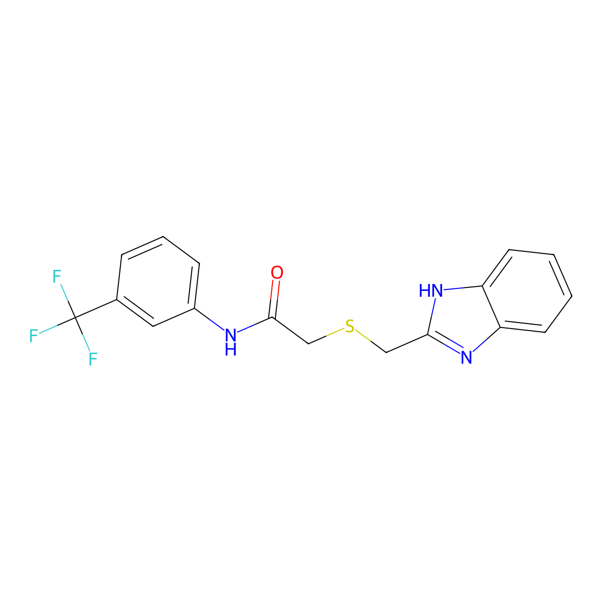 2-(1H-benzimidazol-2-ylmethylsulfanyl)-N-[3-(trifluoromethyl)phenyl]acetamide molecular structure, CAS 543694-69-5